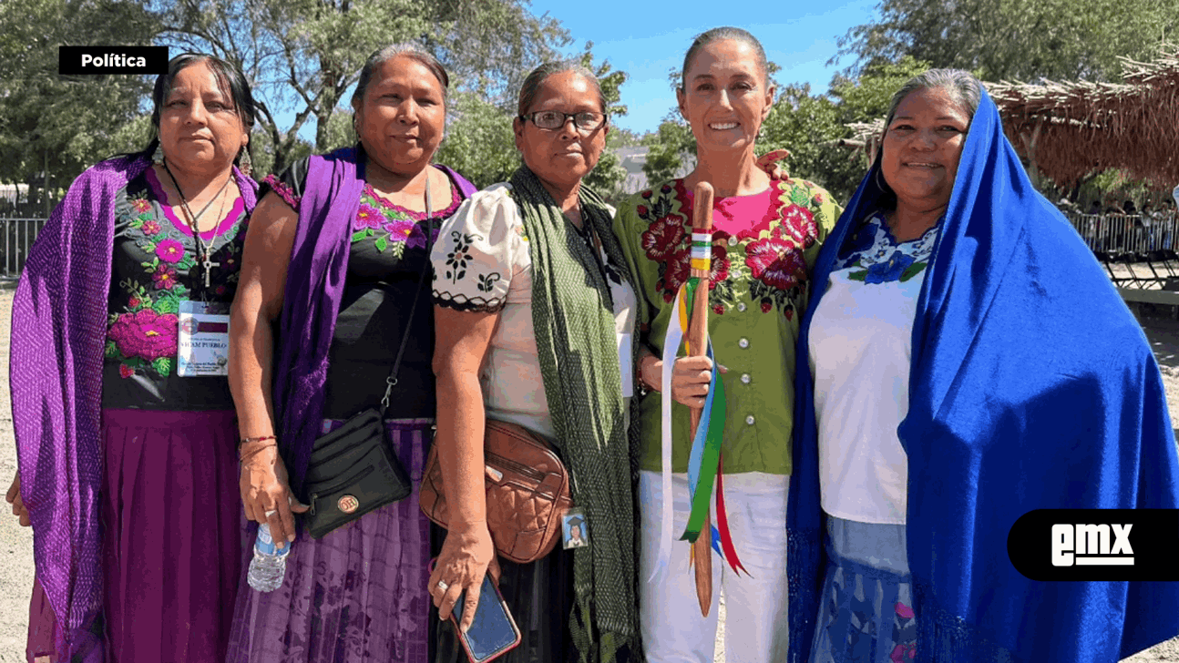 EMX-CLAUDIA-SHEINBAUM-PARDO….mujeres-del-pueblo-Yaqui-de-Sonora-le-entregan-bastón-de-mando